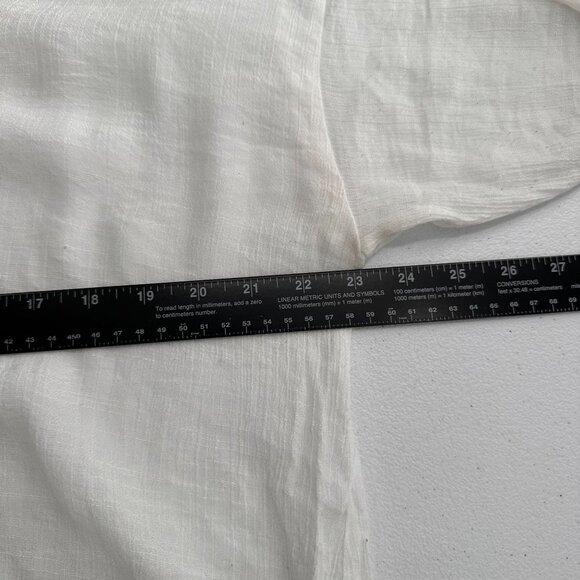 Zac & Rachel Woman White Embroidered Boho Blouse Front Tie 1X Floral Cottage - Picture 4 of 9